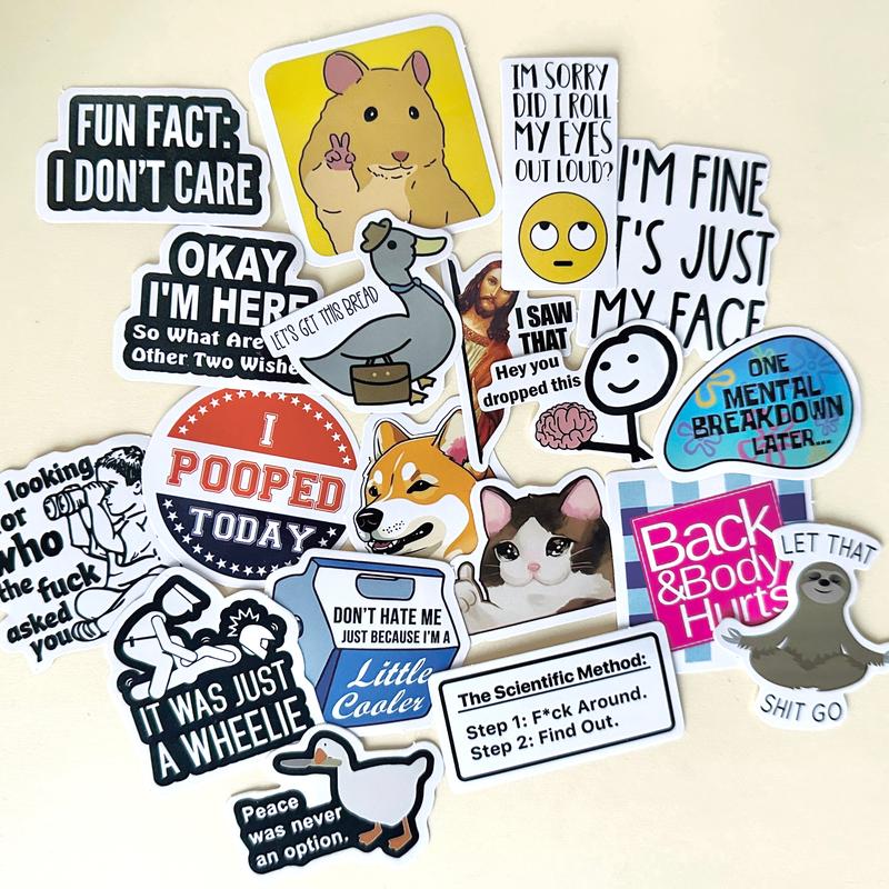 130pcs Snarky Vinyl Stickers