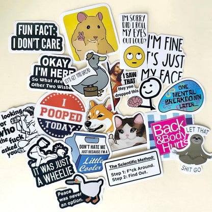 130pcs Snarky Vinyl Stickers