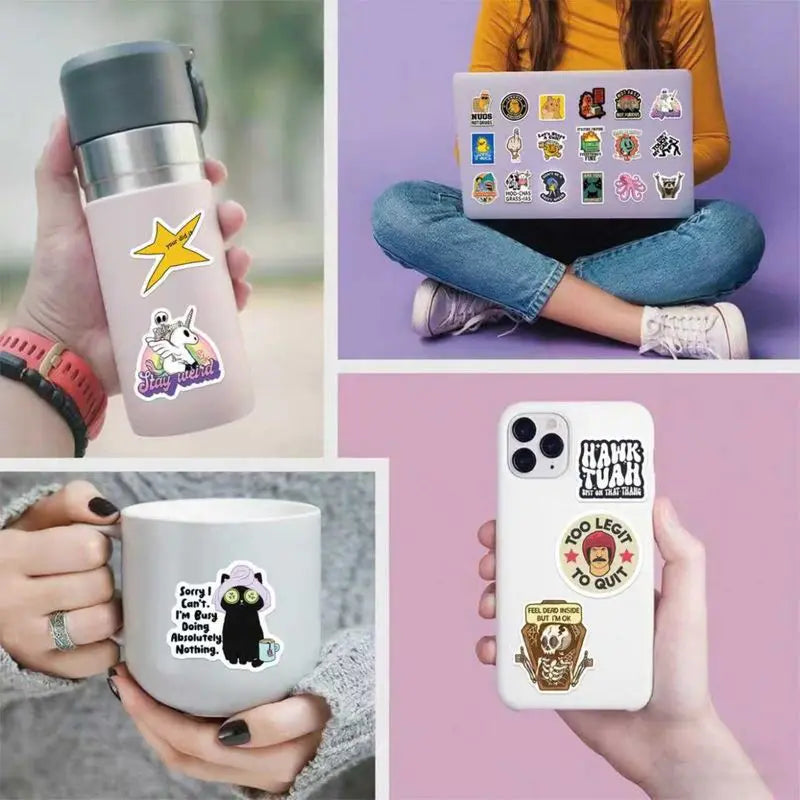 130pcs Snarky Vinyl Stickers