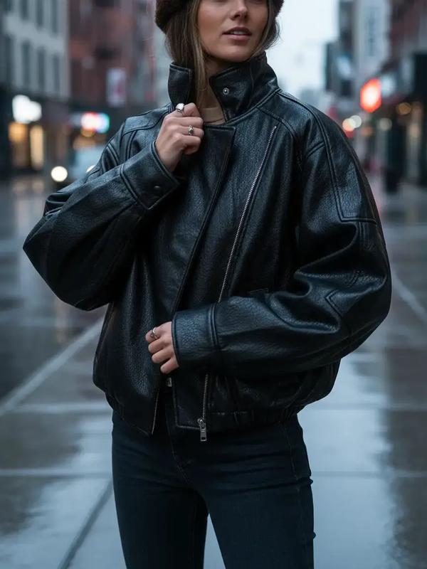 Faux Leather Biker Jacket