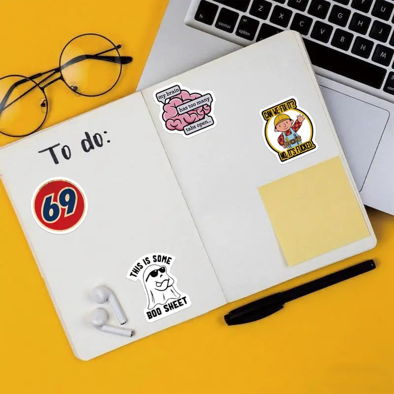130pcs Snarky Vinyl Stickers