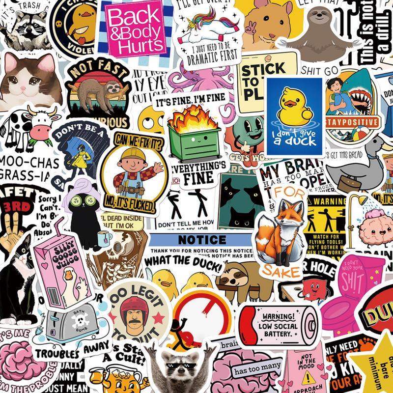 130pcs Snarky Vinyl Stickers