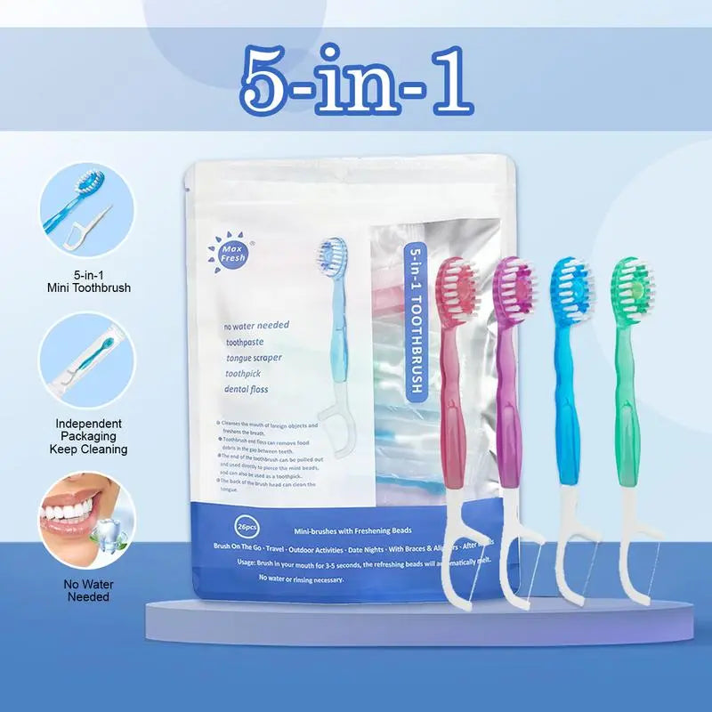 5 in 1 Mini Toothbrush Set