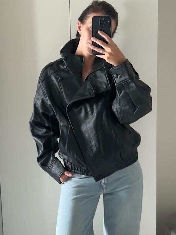 Faux Leather Biker Jacket