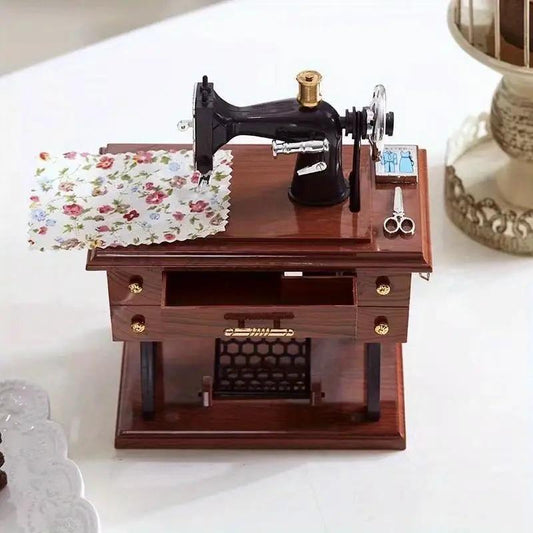 Vintage Sewing Machine Music Box