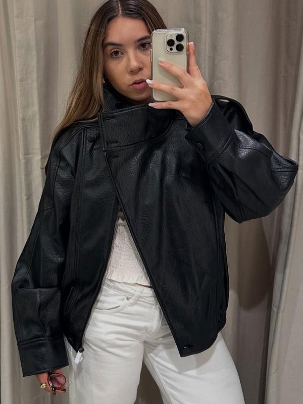 Faux Leather Biker Jacket