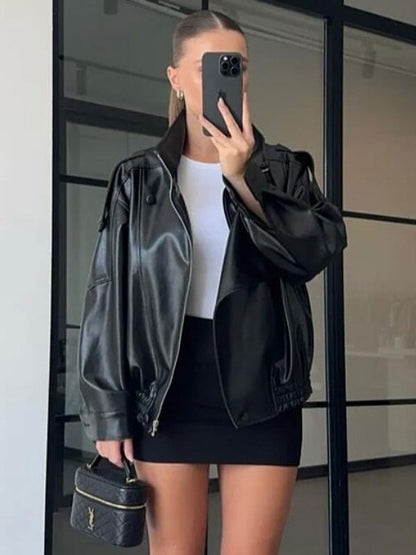 Faux Leather Biker Jacket